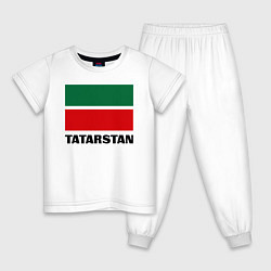 Пижама хлопковая детская Флаг Татарстана, цвет: белый