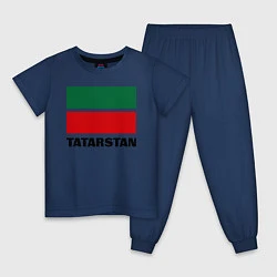 Пижама хлопковая детская Флаг Татарстана, цвет: тёмно-синий