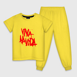 Пижама хлопковая детская Viva La Vida, цвет: желтый