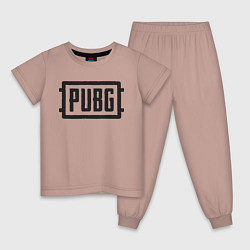 Пижама хлопковая детская PUBG, цвет: пыльно-розовый