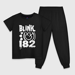 Пижама хлопковая детская Blink-182, цвет: черный