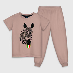 Пижама хлопковая детская Juventus Zebra, цвет: пыльно-розовый