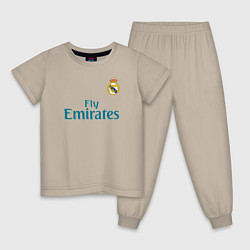 Пижама хлопковая детская Real Madrid: Ronaldo 07, цвет: миндальный