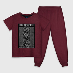 Пижама хлопковая детская Joy Division: Unknown Pleasures, цвет: меланж-бордовый