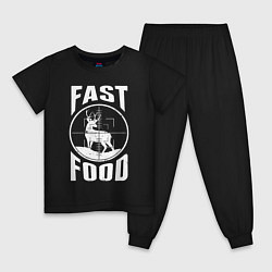 Пижама хлопковая детская FAST FOOD олень в прицеле, цвет: черный