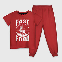 Пижама хлопковая детская FAST FOOD олень в прицеле, цвет: красный