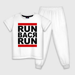 Пижама хлопковая детская Run Вася Run, цвет: белый