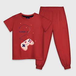 Пижама хлопковая детская Perfect Team: Player 1, цвет: красный