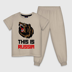 Пижама хлопковая детская This is Russia, цвет: миндальный