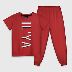 Пижама хлопковая детская Ilya Font, цвет: красный