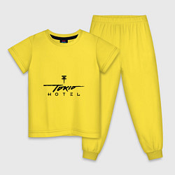 Пижама хлопковая детская Tokio Hotel, цвет: желтый