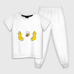 Пижама хлопковая детская Homer Fuck, цвет: белый