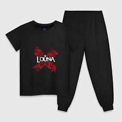 Пижама хлопковая детская Louna: Время Х, цвет: черный