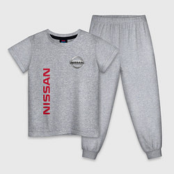 Пижама хлопковая детская Nissan Style, цвет: меланж