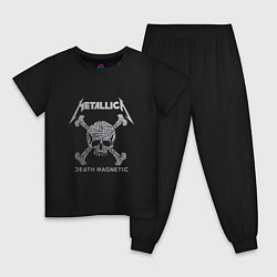 Пижама хлопковая детская Metallica: Death magnetic, цвет: черный