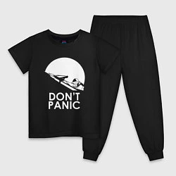 Пижама хлопковая детская Elon: Don't Panic, цвет: черный
