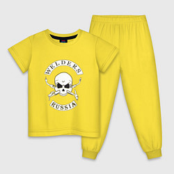 Пижама хлопковая детская Welders Russia, цвет: желтый