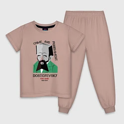 Пижама хлопковая детская Dostoevsky Crime, цвет: пыльно-розовый