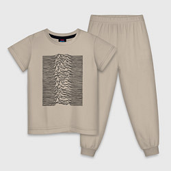 Пижама хлопковая детская Unknown Pleasures, цвет: миндальный