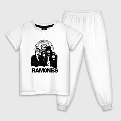 Пижама хлопковая детская Ramones Boys, цвет: белый