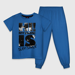Пижама хлопковая детская My name is slim shady, цвет: синий