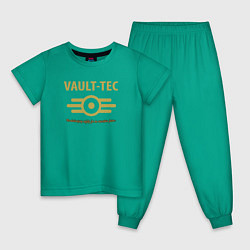 Пижама хлопковая детская Vault Tec, цвет: зеленый