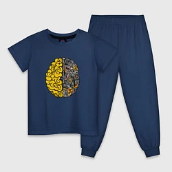 Пижама хлопковая детская Мозг инженера, цвет: тёмно-синий