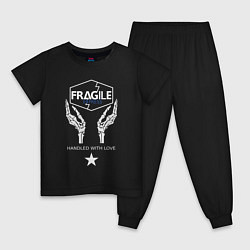 Пижама хлопковая детская Fragile Express цвета черный — фото 1