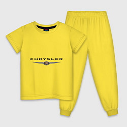 Пижама хлопковая детская Chrysler logo, цвет: желтый