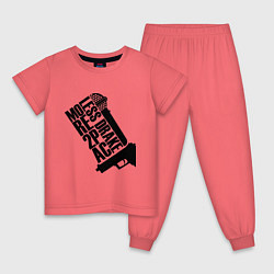Пижама хлопковая детская More 2Pac, цвет: коралловый