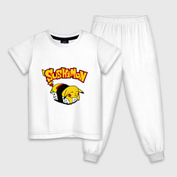 Пижама хлопковая детская SushiMon, цвет: белый