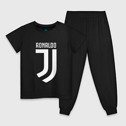 Пижама хлопковая детская Ronaldo CR7 цвета черный — фото 1
