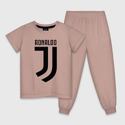Пижама хлопковая детская Ronaldo CR7, цвет: пыльно-розовый