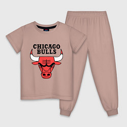 Пижама хлопковая детская Chicago Bulls, цвет: пыльно-розовый