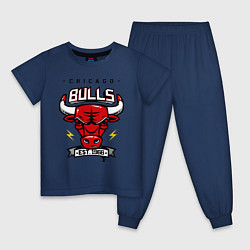 Пижама хлопковая детская Chicago Bulls est. 1966, цвет: тёмно-синий