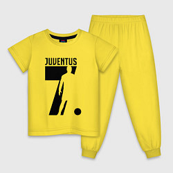 Пижама хлопковая детская Juventus: Ronaldo 7, цвет: желтый