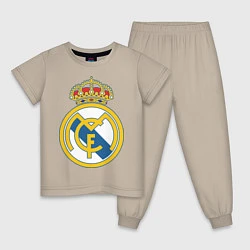 Пижама хлопковая детская Real Madrid FC, цвет: миндальный