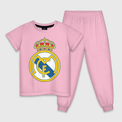 Пижама хлопковая детская Real Madrid FC, цвет: светло-розовый