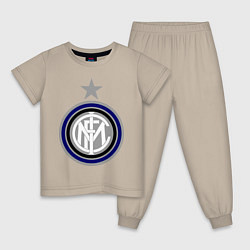 Пижама хлопковая детская Inter FC, цвет: миндальный