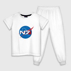 Пижама хлопковая детская NASA N7, цвет: белый