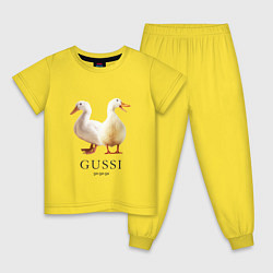 Пижама хлопковая детская GUSSI Ga-Ga, цвет: желтый