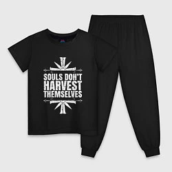 Пижама хлопковая детская Harvest Themselves, цвет: черный