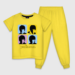 Пижама хлопковая детская The Beatles: pop-art, цвет: желтый