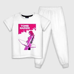 Пижама хлопковая детская Tomb Raider: Pink Style, цвет: белый
