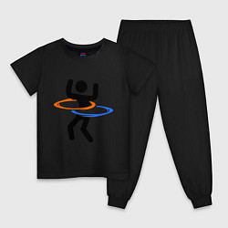 Пижама хлопковая детская Portal Рoops, цвет: черный