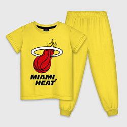 Пижама хлопковая детская Miami Heat-logo, цвет: желтый