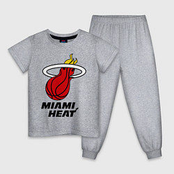 Пижама хлопковая детская Miami Heat-logo, цвет: меланж