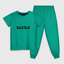 Пижама хлопковая детская BASTILLE, цвет: зеленый