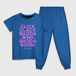 Пижама хлопковая детская Click Clack Black Pink, цвет: синий
