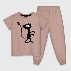 Пижама хлопковая детская Luci, цвет: пыльно-розовый